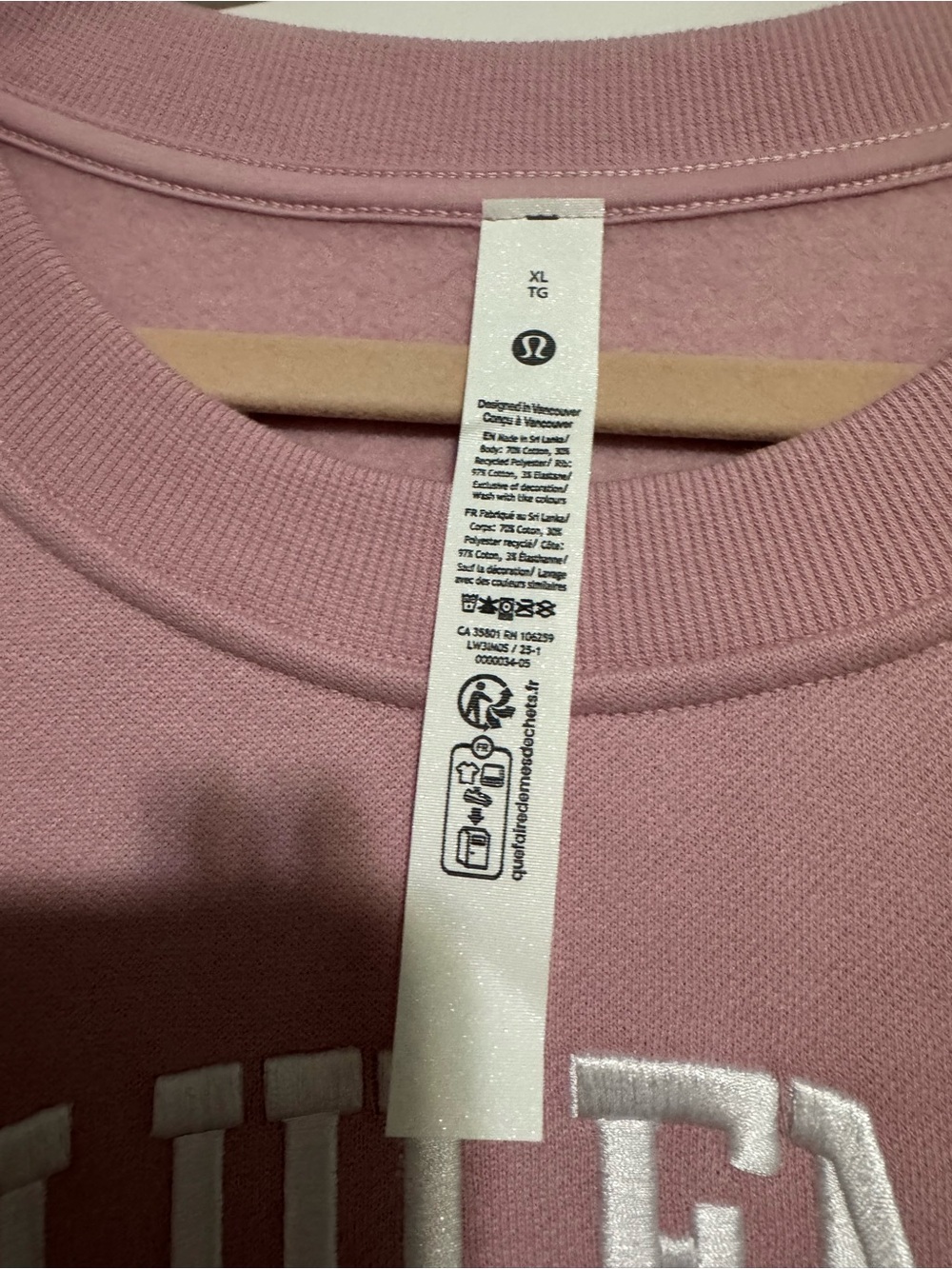 Lululemon perfectly oversized Crew Sweatshirt Sz XL NWOT - Picture 3 of 4